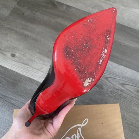 Christian Louboutin Black Patent Corneille Size 39.5 100mm pre-owned - Picture 5 of 16